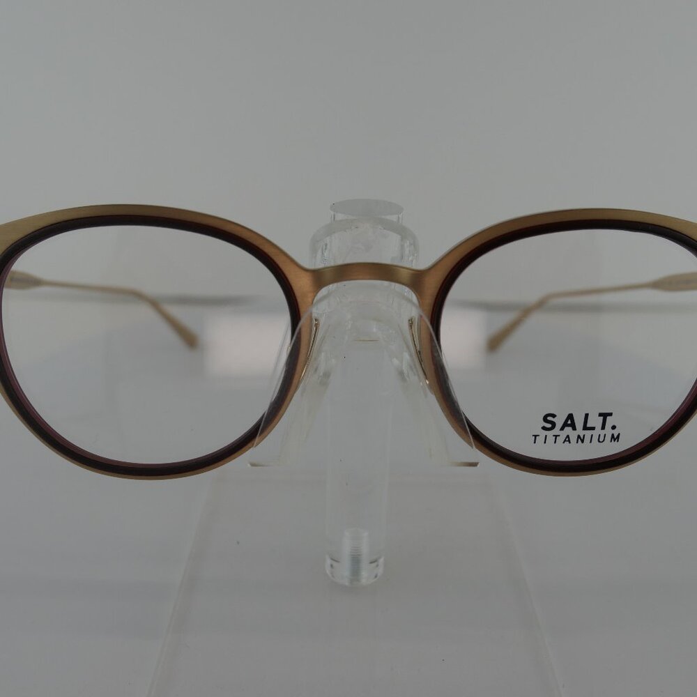 SALT  DEVON  (BGRD) Brushed Honey Gold Redwood51/17/142 TITANIUM Eyeglass Frames